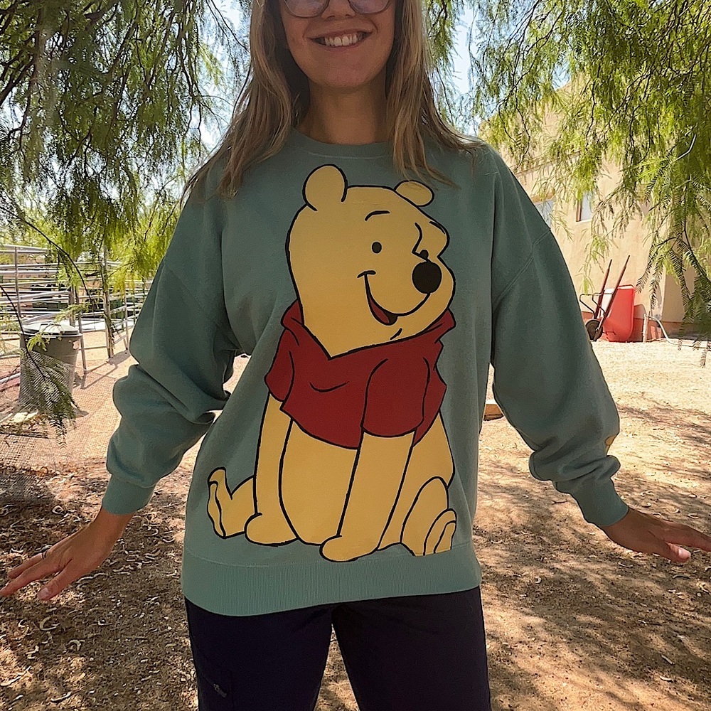 🍯 POOH Disney Teal Oversized Sweatshirt - Picture 3 of 12